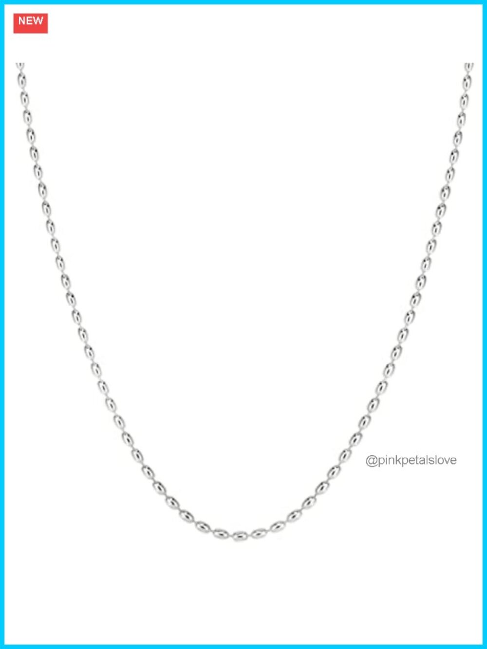 925 Sterling Silver Oval Rice Bead Strand Chain Necklace for Women Made in Italy